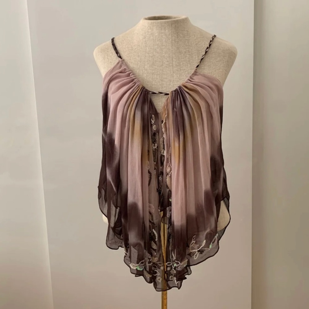 All Saints Purple and Brown Blouse